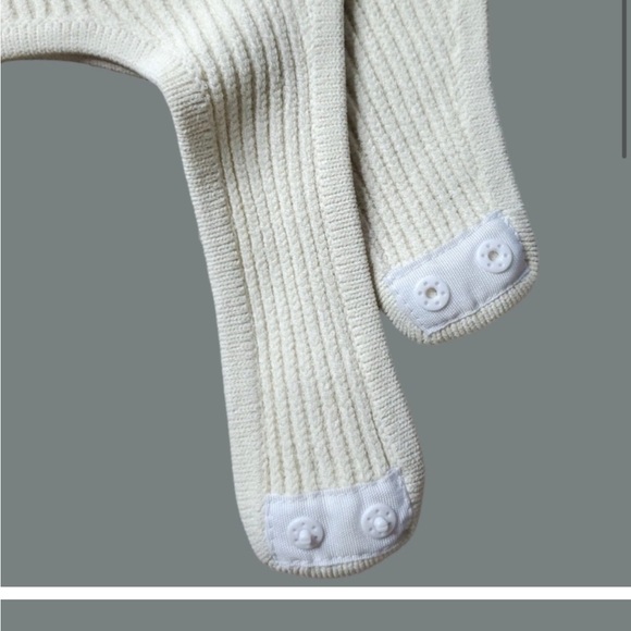 KHAITE The Yves Cream Ribbed Bodysuit - Picture 7 of 9